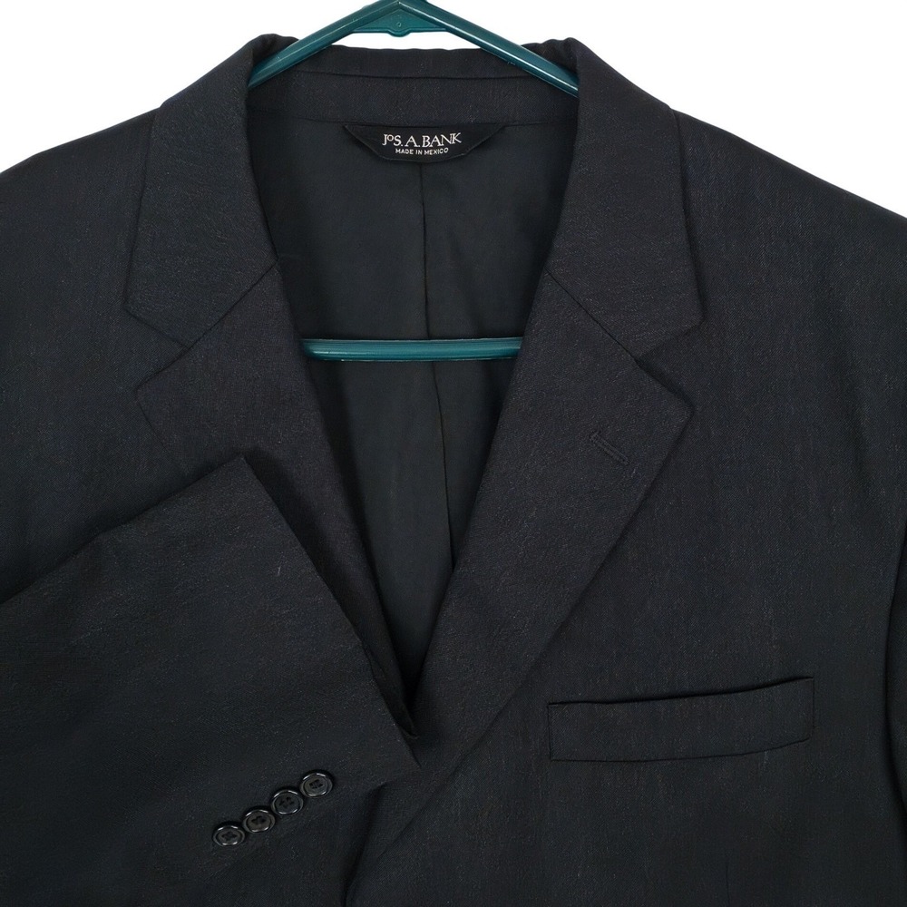 Jos A Bank Suit Jacket Mens‎ 44R Charcoal Gray 3 Button 100% Wool Blazer READ